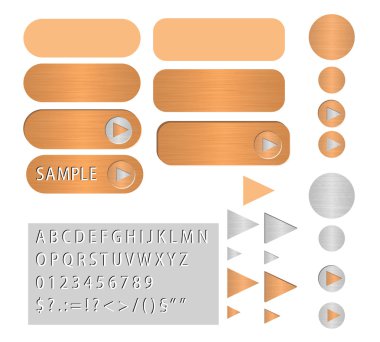 Vector buttons polished copper clipart
