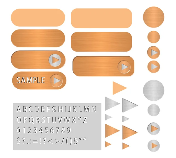 Vector knoppen gepolijst koper — Stockvector