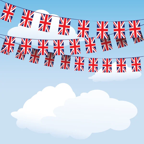 Drapeaux Union Jack bunting — Image vectorielle