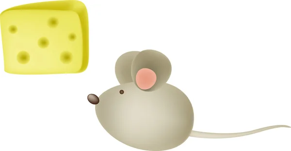 Rato e queijo — Vetor de Stock