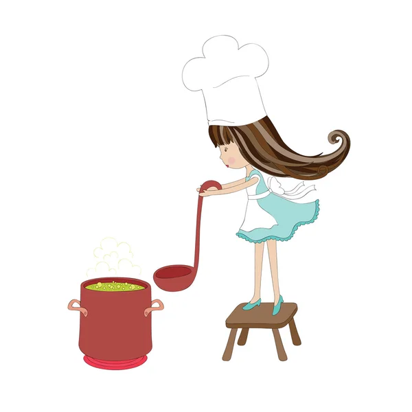 Malá holčička kuchaři — Stockový vektor
