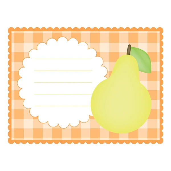 Card with pear — Stock Vector