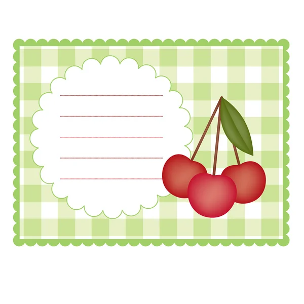 Card with cherry — Stock Vector
