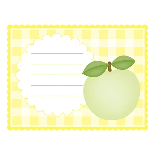 Card with apple — Stock Vector