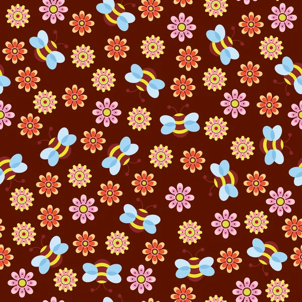 无缝的花卉壁纸 — 图库矢量图片