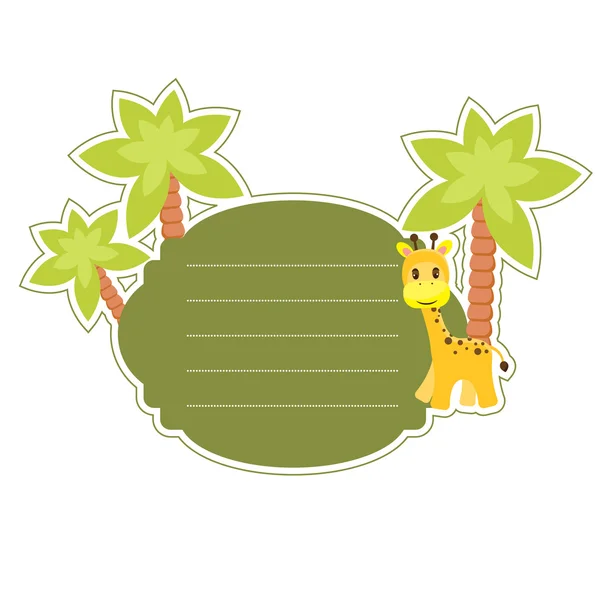 Sticker mignon avec girafe — Image vectorielle