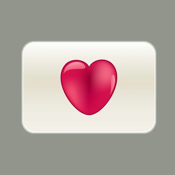 Carte blanche avec coeur rouge — Image vectorielle