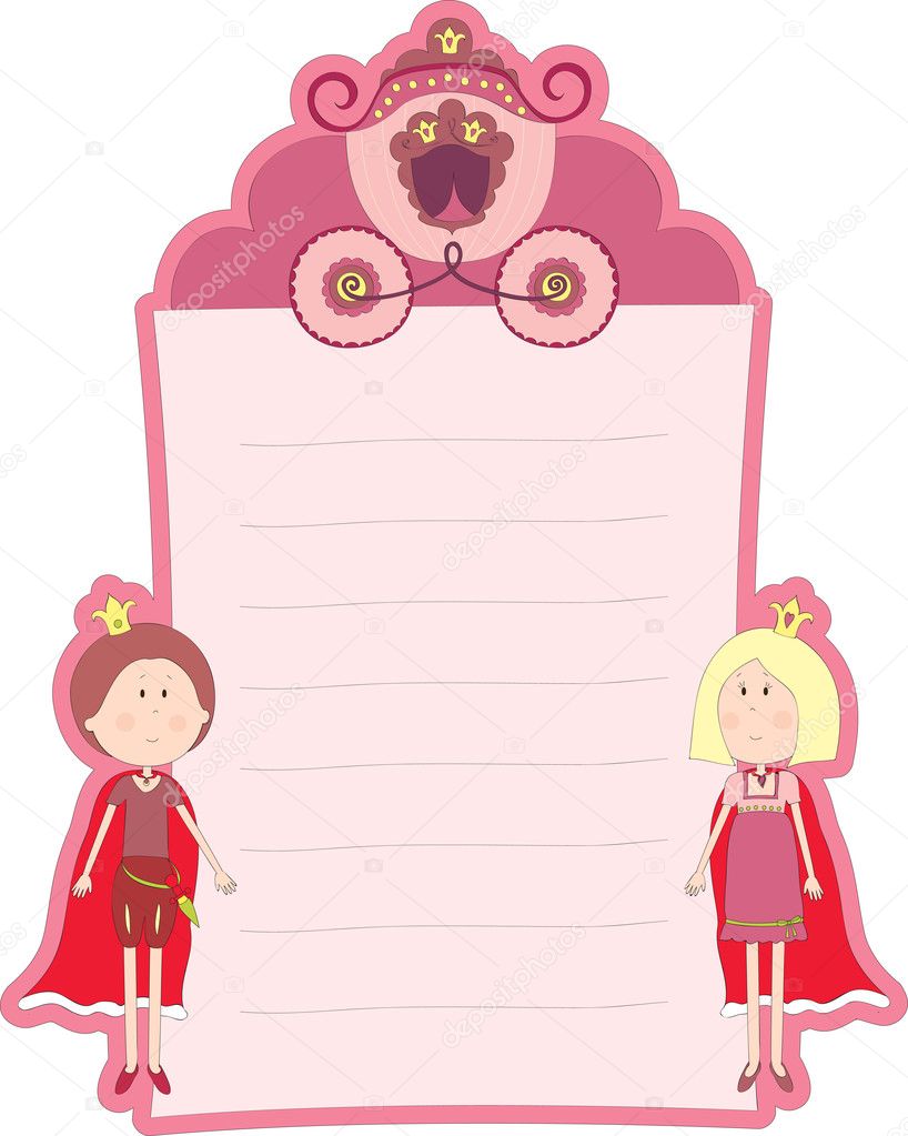 Card with princess and prince