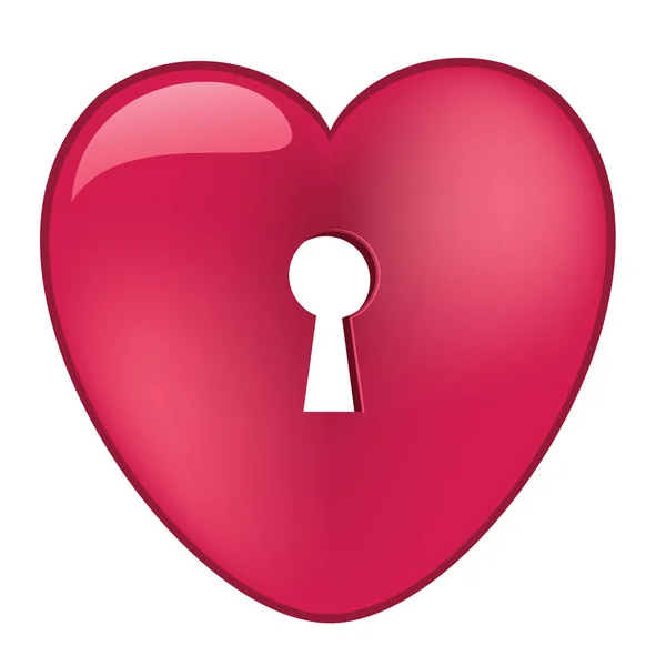 Rózsaszín szív kulcslyuk — Stock Vector