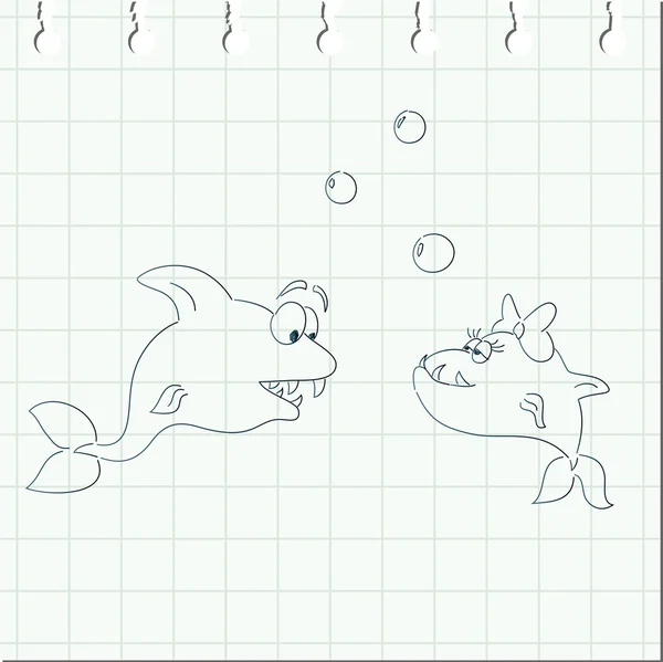 Caniches poissons — Image vectorielle