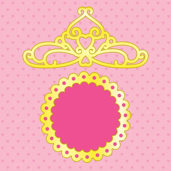 Fond rose avec couronne — Image vectorielle