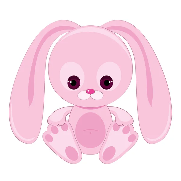 Smutny różowy króliczek — Wektor stockowy