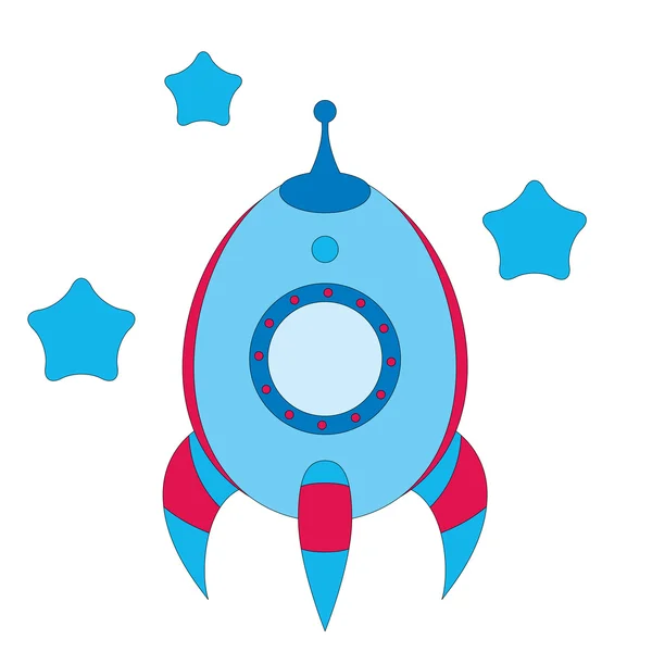 stock vector Cartoon blue rocket