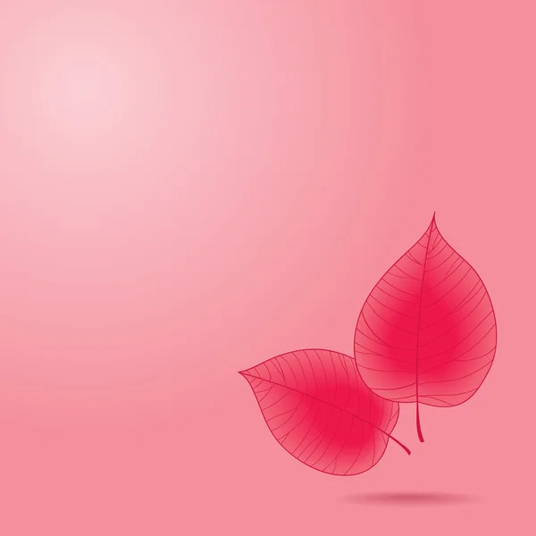 Papier peint rose avec des feuilles — Image vectorielle