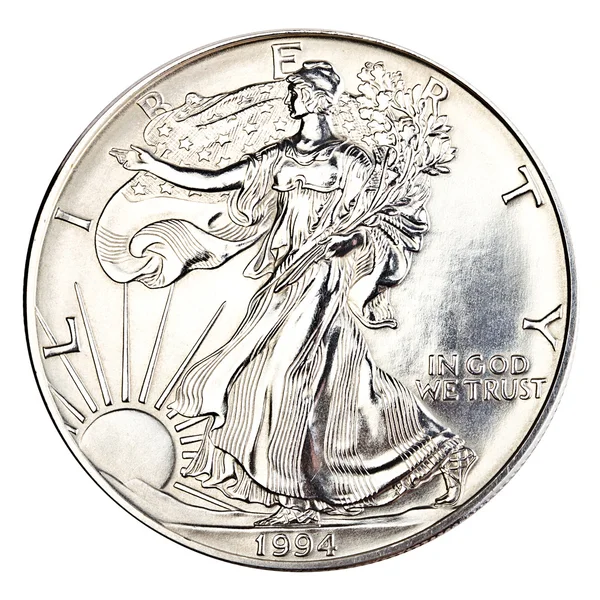 En dollar silvermynt — Stockfoto