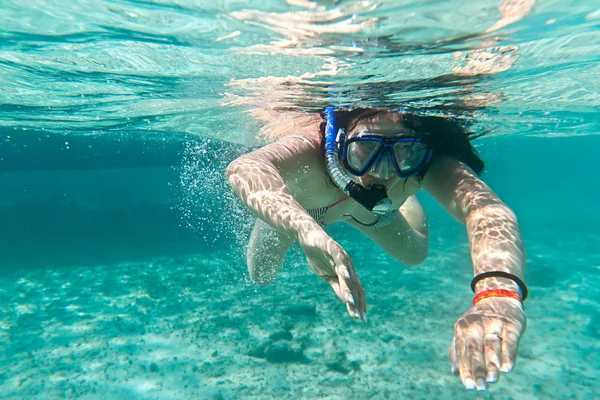 Snorkeling nel mare dei caraibi — Foto Stock