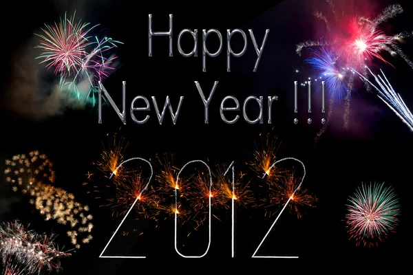 2012 sign with fireworks — Stock Photo, Image