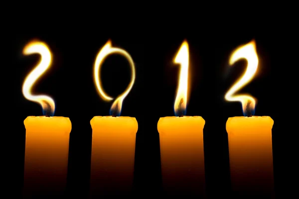 Пламя свечей 2012 года — стоковое фото