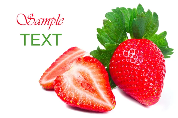 Beautiful strawberries with sample text — Stock Photo, Image