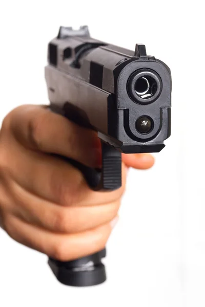 stock image Gun pointed on you