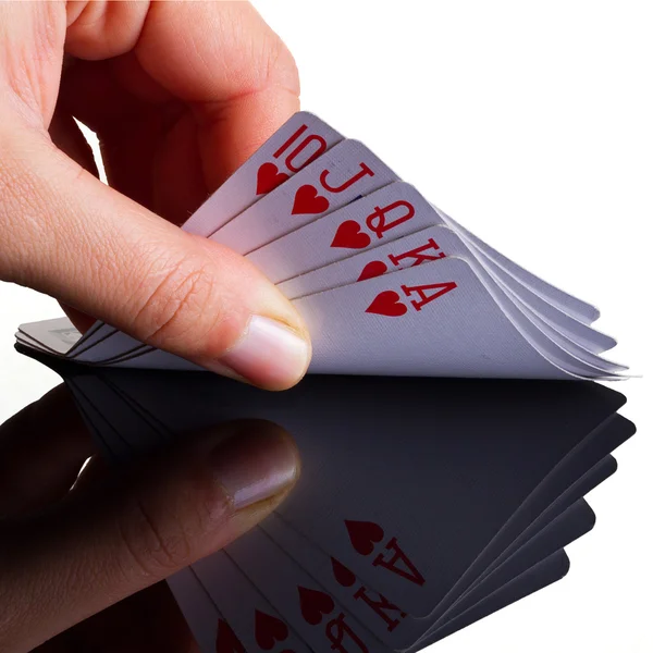 Royal poker i hand — Stockfoto