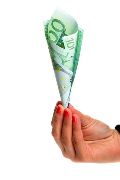 Tulipán z eura peníze — Stock fotografie