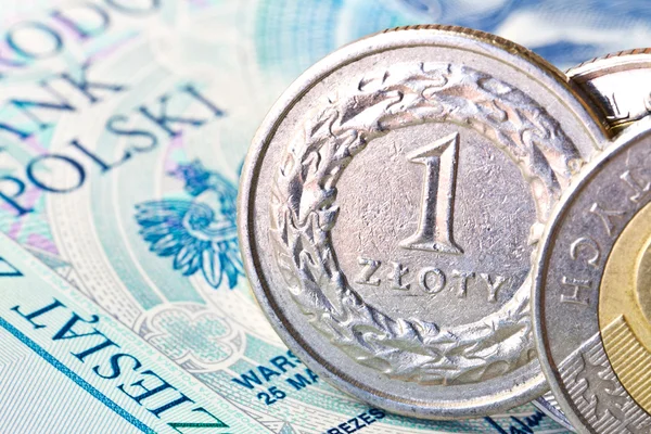 Zloty monedas polacas — Foto de Stock