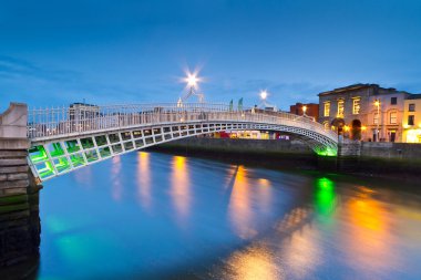 The ha penny bridge in Dublin clipart