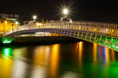 The ha'penny bridge in Dublin clipart
