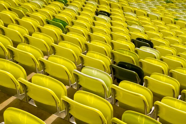 Yellow stadium seats — Stock Photo, Image