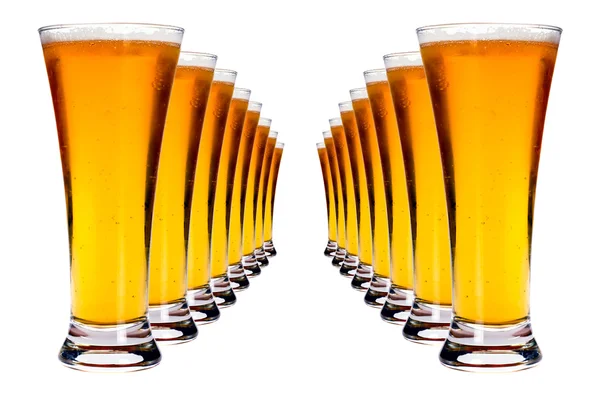 Lines of lager beer — Stock Photo, Image