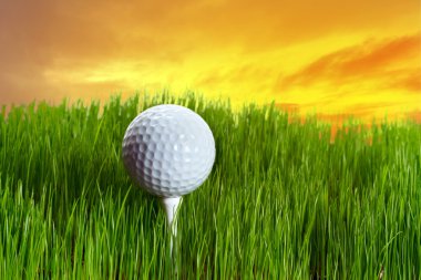 Golf ball on tee i clipart