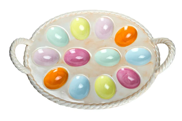 Vassoio variopinto uovo di Pasqua — Foto Stock