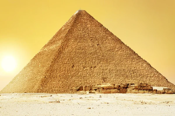 Zonsondergang op de Grote Pyramide — Stockfoto