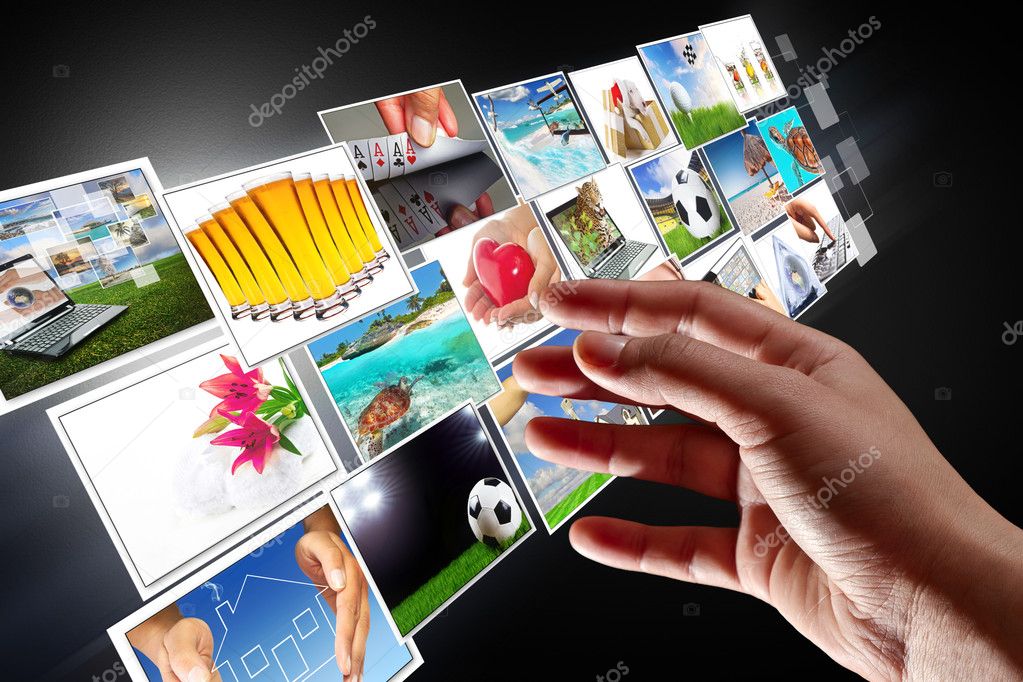 Hand reaching streaming multimedia