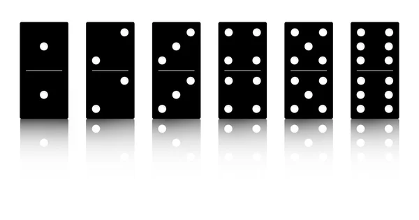 Domino black set vector illustration on white background — Stock Vector