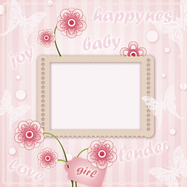 婴儿照片装饰模板框架 — 图库照片