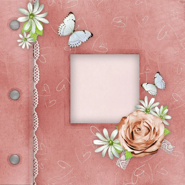 Cover van roze album voor foto 's — Stockfoto