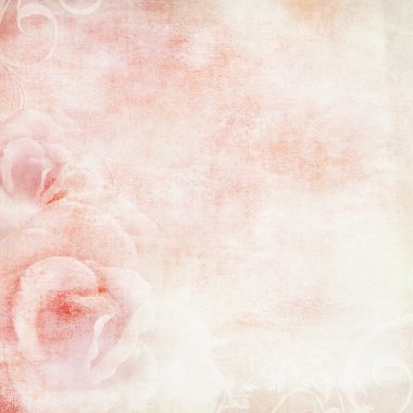 Pink wedding background with roses clipart