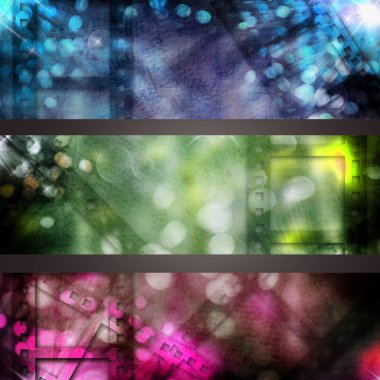 Abstract cinema banner set clipart