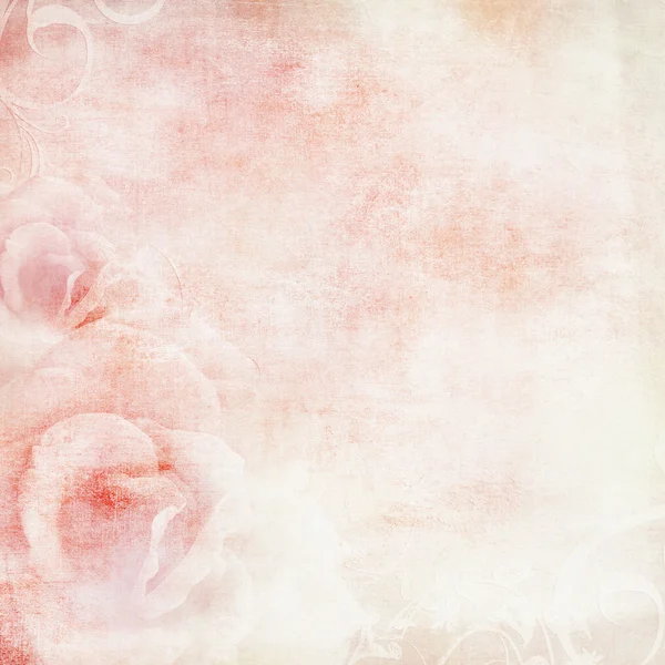 Fundo de casamento rosa com rosas — Fotografia de Stock