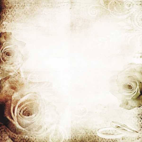 Винтажный свадебный фон с розами Стоковая Картинка