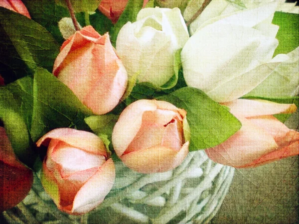 Vintage Tulips Grunge From Photograph — Stock Photo, Image