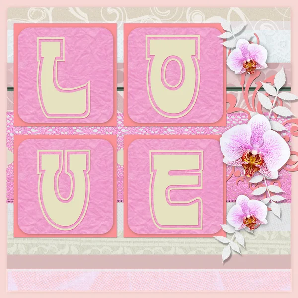Liebe - Karte für den Valentinstag — Stockfoto