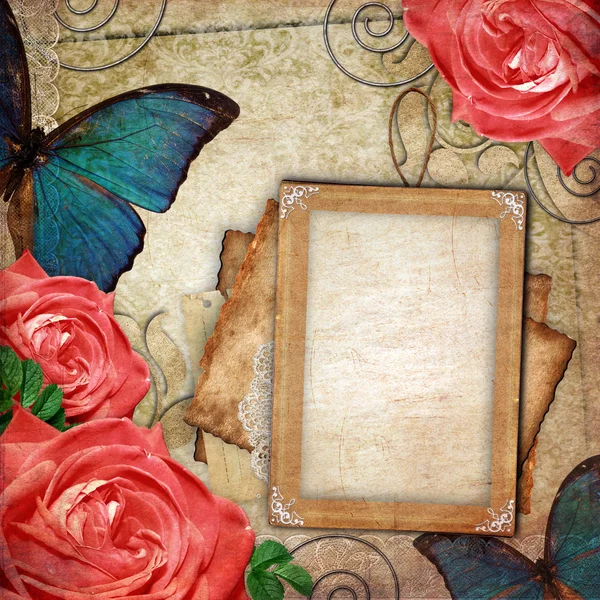 抽象的な backgro の花と休日のためのヴィンテージのカード — ストック写真