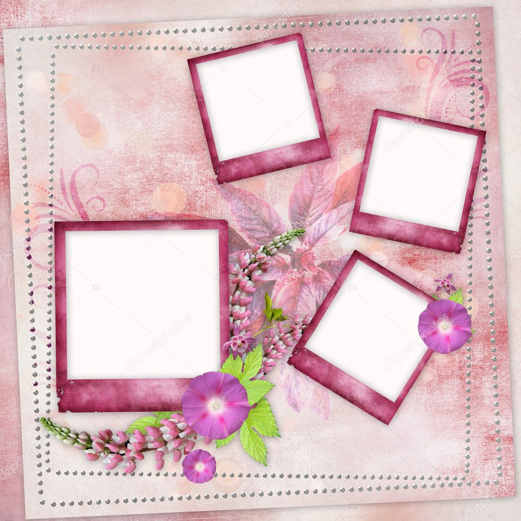Pink frames for photo