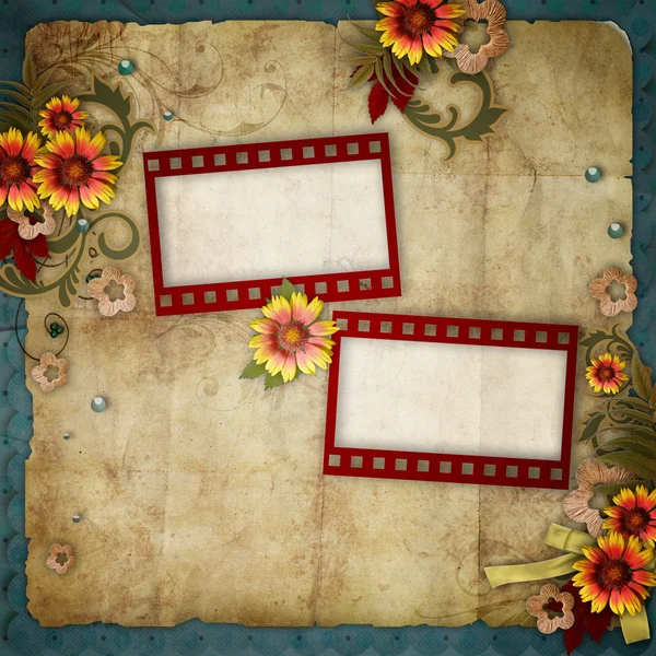 Old frames on vintage background — Stock Photo, Image