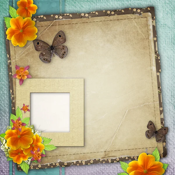 Vintage background with frame for photo — Stock Photo, Image