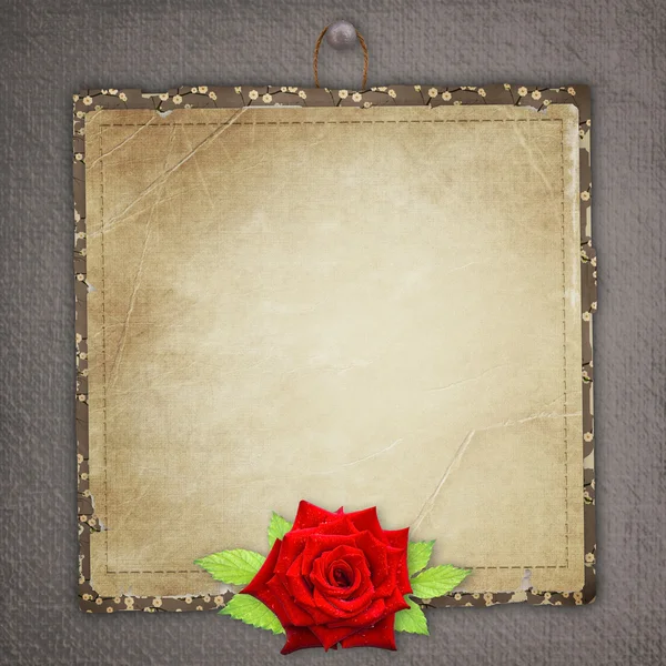 Vintage background with rose — Stock Photo, Image