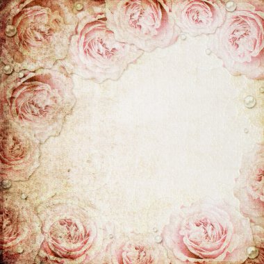 Grunge beige and pink wedding background clipart